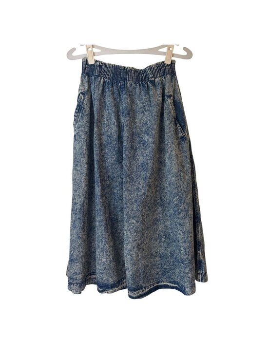 OshKosh B'gosh Dresses & Skirts - OshKosh 80s Acid Wash Denim Midi Skirt High Waist Women Size 10